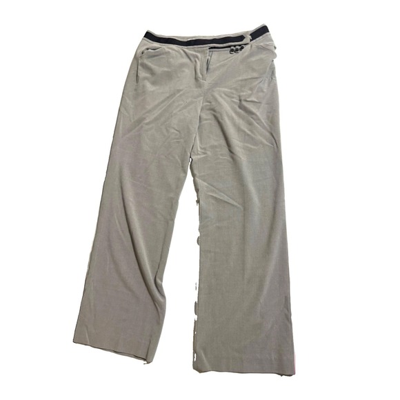 dressbarn Pants - dressbarn Women's Gray Solid Dress Pants Stretch Flat Front Straight Leg 14